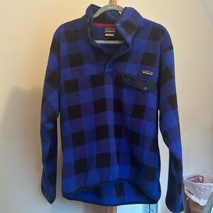 Patagonia M Synchilla Snap T Pullover - Blue and Black